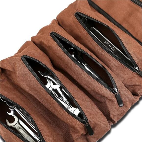 Tool Roll,Multi-Purpose Roll Up Tool Bag, Wrench Roll,Canvas Tool Organizer - Picture 4 of 7